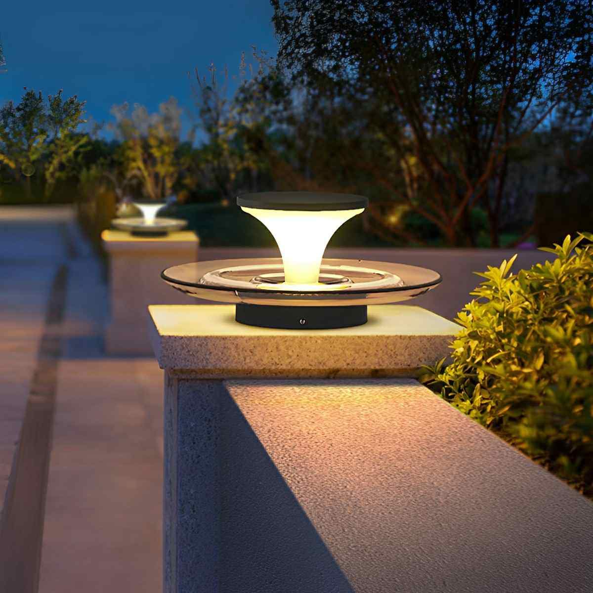 Modern Waterproof Water Floating Solar Fountain LED Outdoor Post Lights - Flyachilles