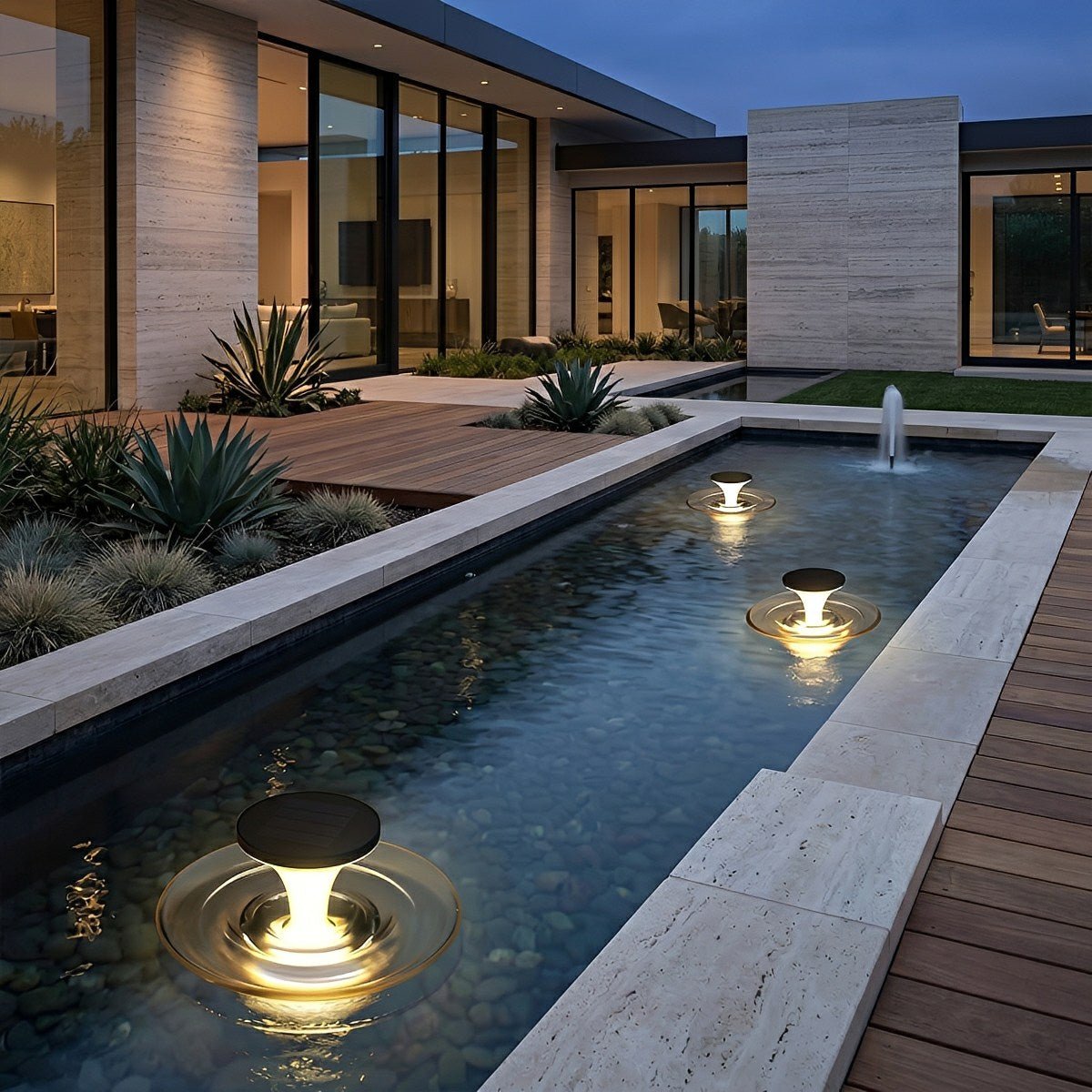 Modern Waterproof Water Fountain LED Outdoor Post Lights - Flyachilles