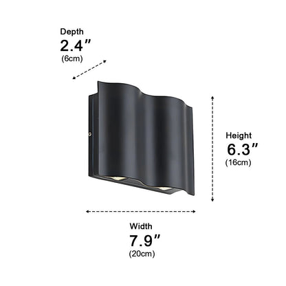 Modern Waterproof Water Wave Up and Down Outdoor Wall Light - Flyachilles