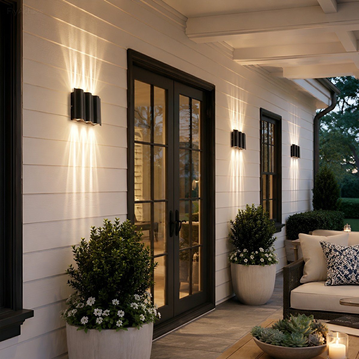 Modern Waterproof Water Wave Up and Down Outdoor Wall Light - Flyachilles