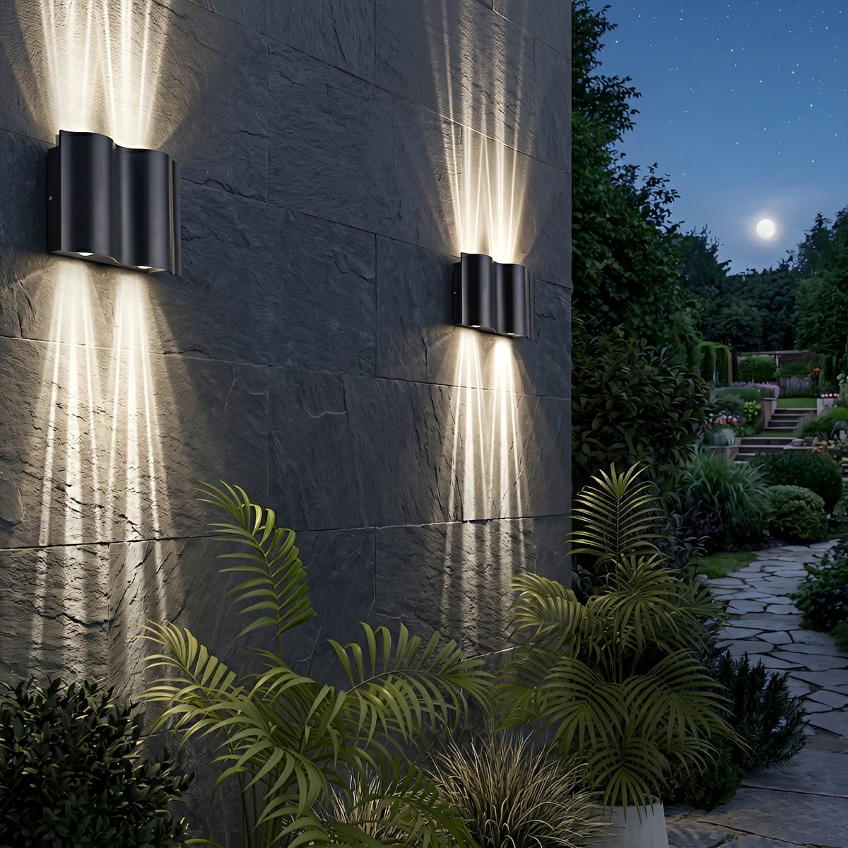 Modern Waterproof Water Wave Up and Down Outdoor Wall Light - Flyachilles