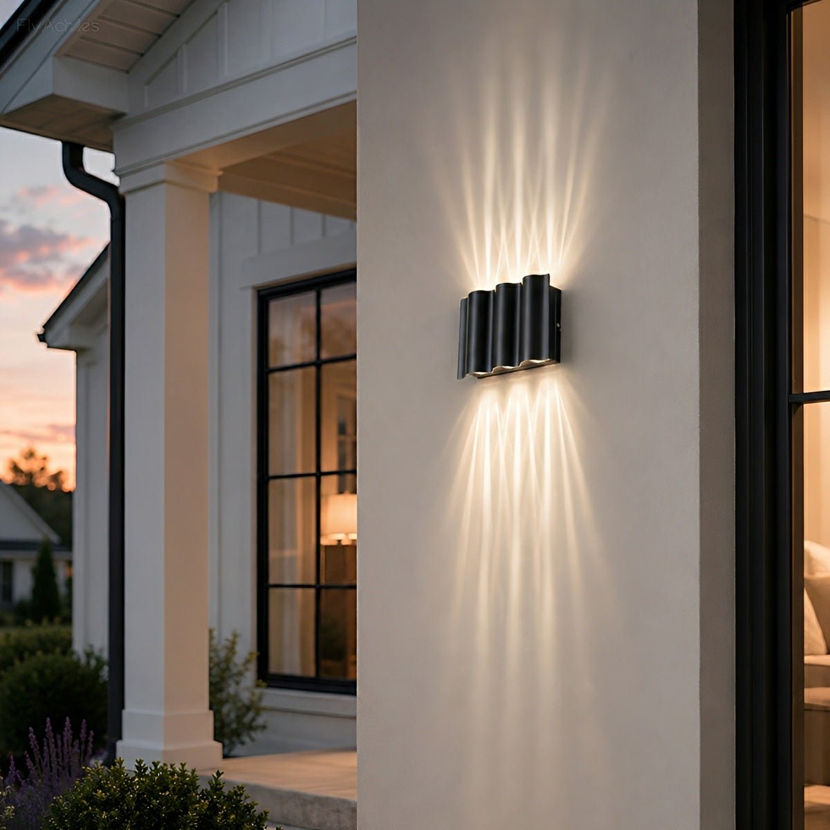Modern Waterproof Water Wave Up and Down Outdoor Wall Light - Flyachilles