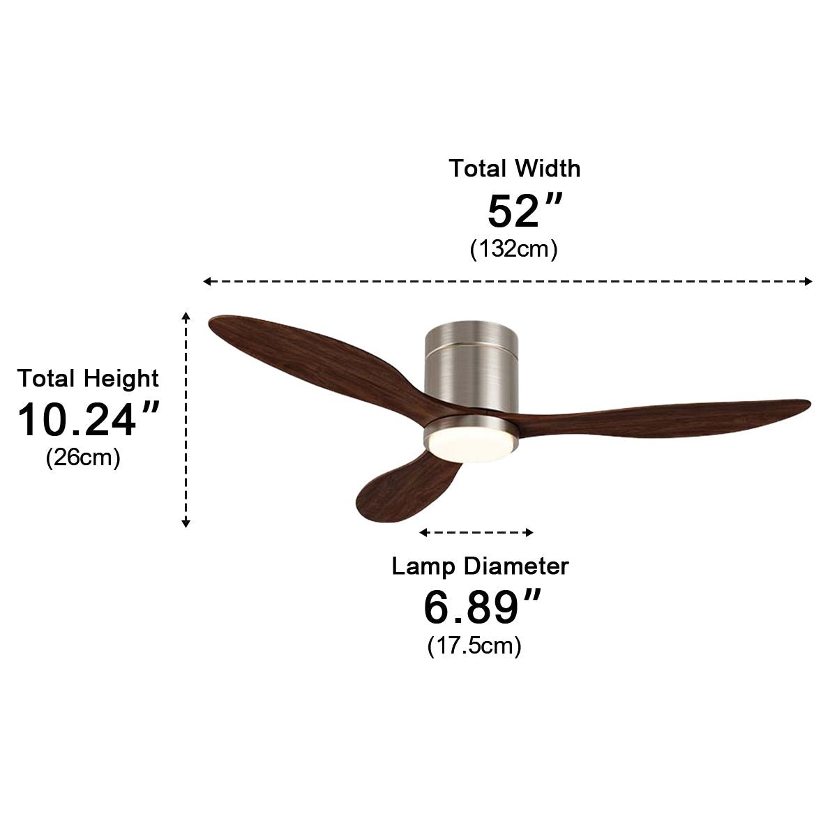 Modern Wing - inspired Blade Reverse Ceiling Fan - with Light - Flyachilles