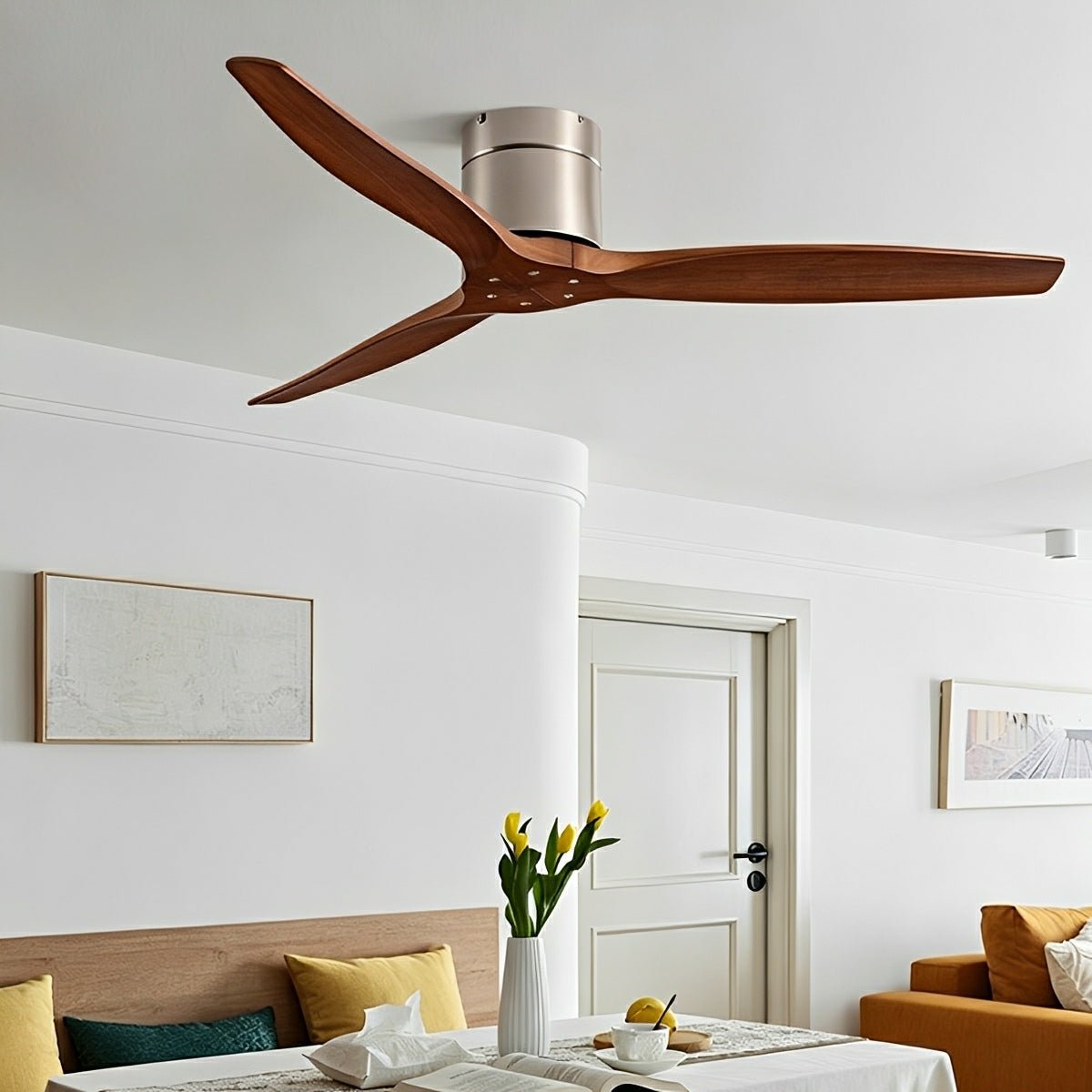 Modern Wing - inspired Wood 3 - Blade DC Motor Reverse Ceiling Fan - Flyachilles