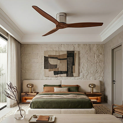 Modern Wing - inspired Wood 3 - Blade DC Motor Reverse Ceiling Fan - Flyachilles
