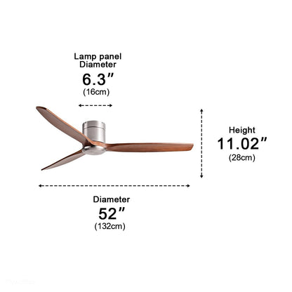 Modern Wood Grain 6-Speed Reverse DC Motor Fan Ceiling Fan Light - Flyachilles