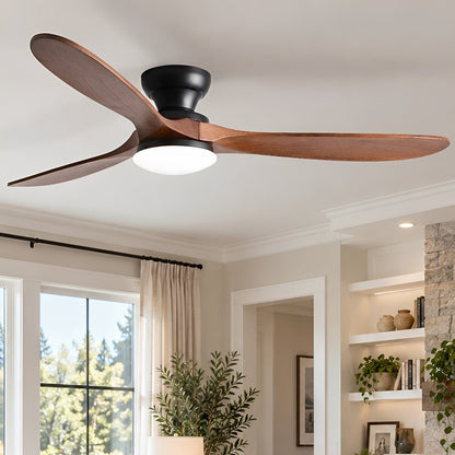 Modern Wood LED Ceiling Fan with Light Reversible DC Motor - Flyachilles