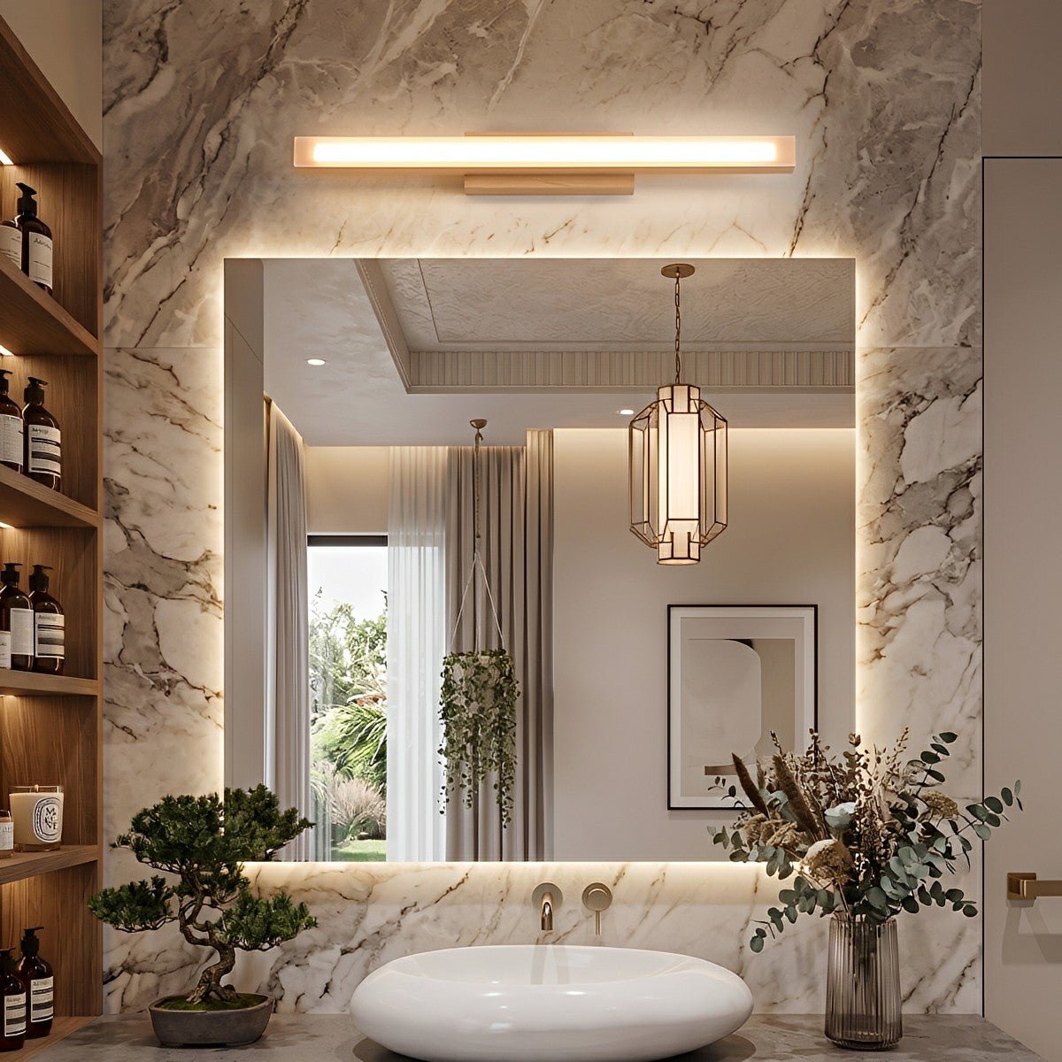 Modern Wood LED Vanity Light Minimalist Bathroom Mirror Wall Sconce - Flyachilles