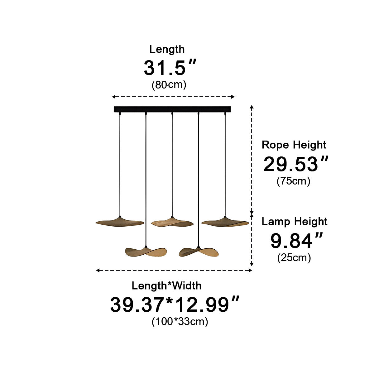 Modern Wood Natural Style Lotus Leaf LED Pendant Light - Flyachilles