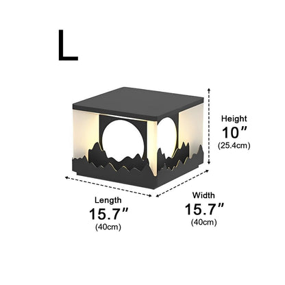 Mountain Scenery Waterproof LED Modern Solar Fence Post Lights Column Pillar Light - Flyachilles