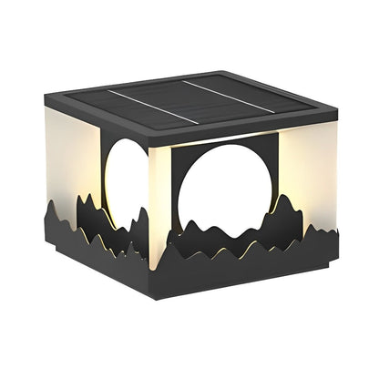Mountain Scenery Waterproof LED Modern Solar Fence Post Lights Column Pillar Light - Flyachilles