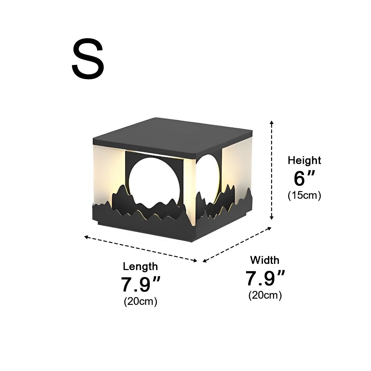 Mountain Scenery Waterproof LED Modern Solar Fence Post Lights Column Pillar Light - Flyachilles