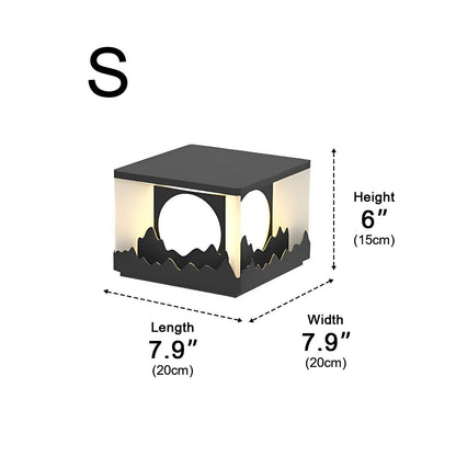 Mountain Scenery Waterproof LED Modern Solar Fence Post Lights Column Pillar Light - Flyachilles