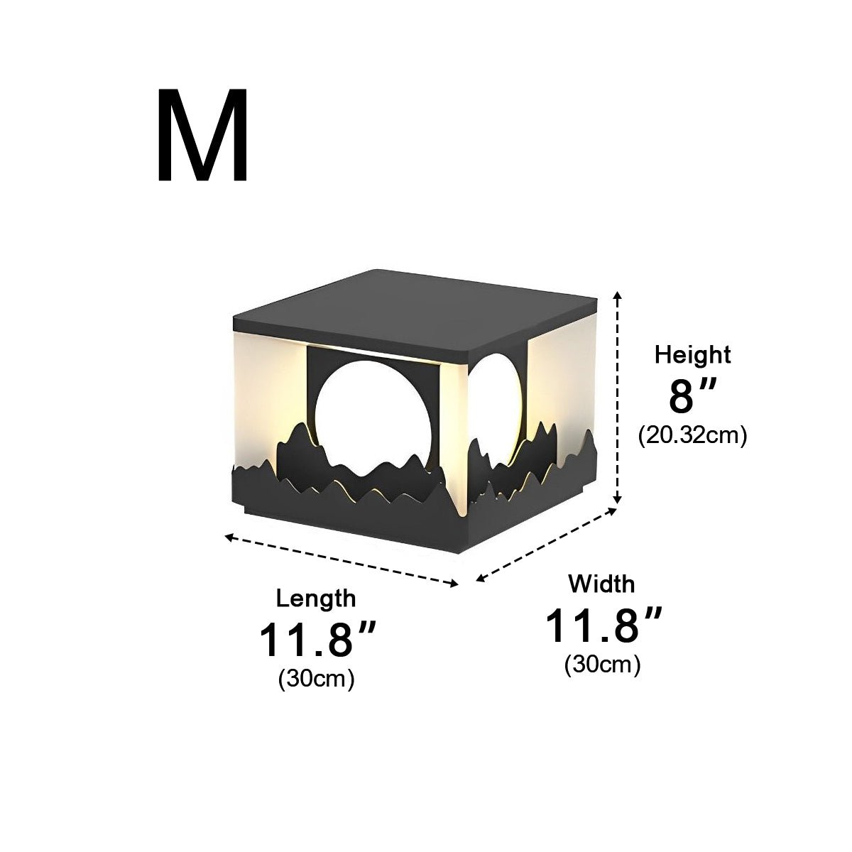 Mountain Scenery Waterproof LED Modern Solar Fence Post Lights Column Pillar Light - Flyachilles