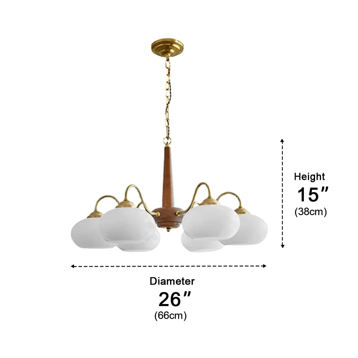 Nordic Glass Wood Metal Chandelier Hanging Lights - Flyachilles