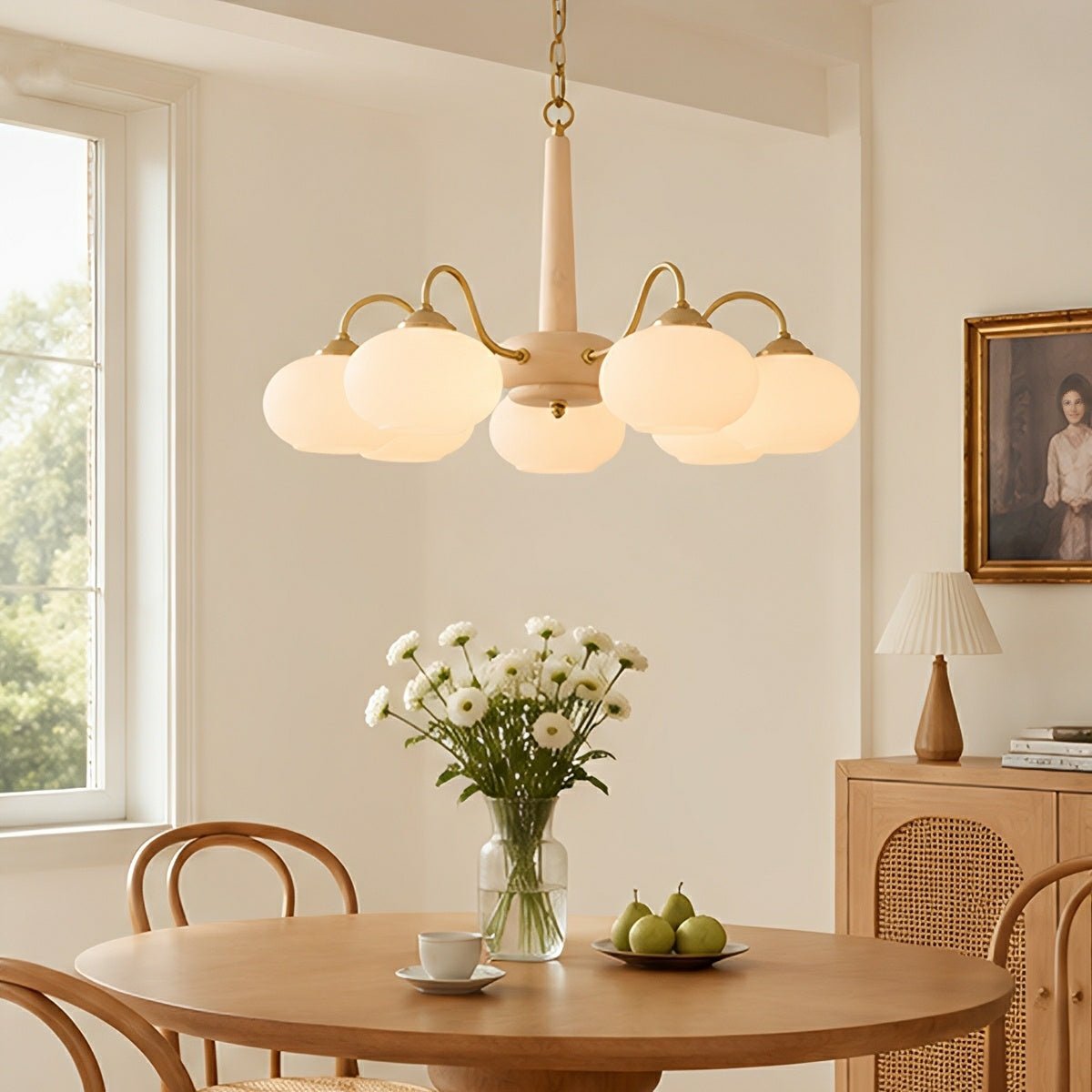 Nordic Glass Wood Metal Chandelier Hanging Lights - Flyachilles