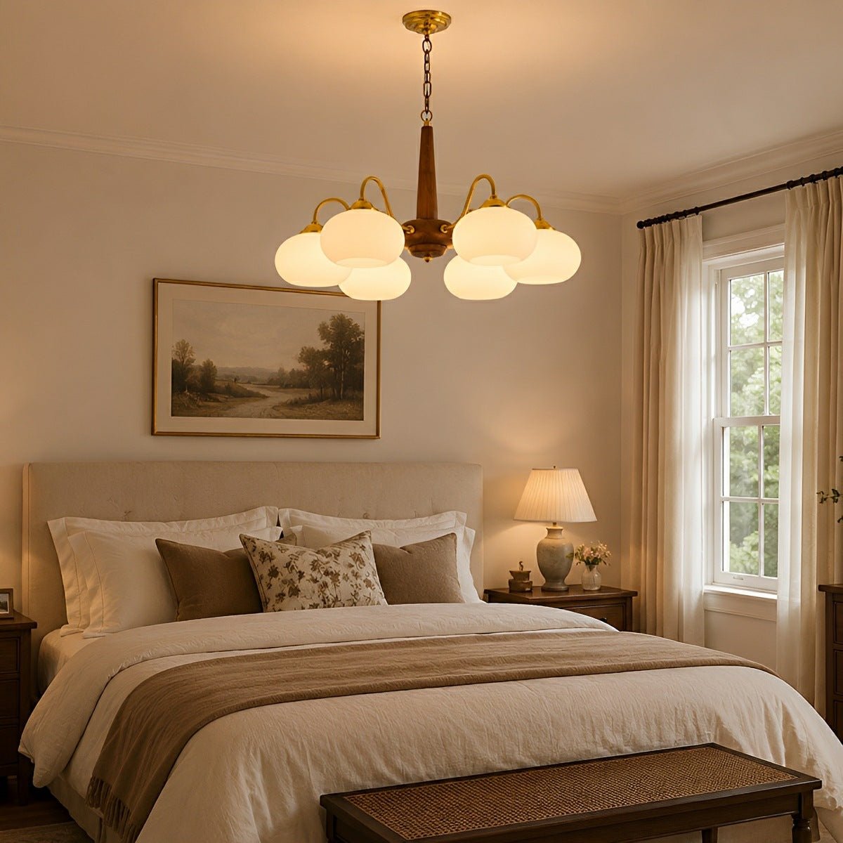 Nordic Glass Wood Metal Chandelier Hanging Lights - Flyachilles