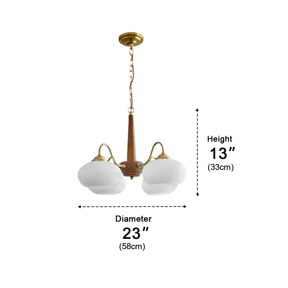Nordic Glass Wood Metal Chandelier Hanging Lights - Flyachilles