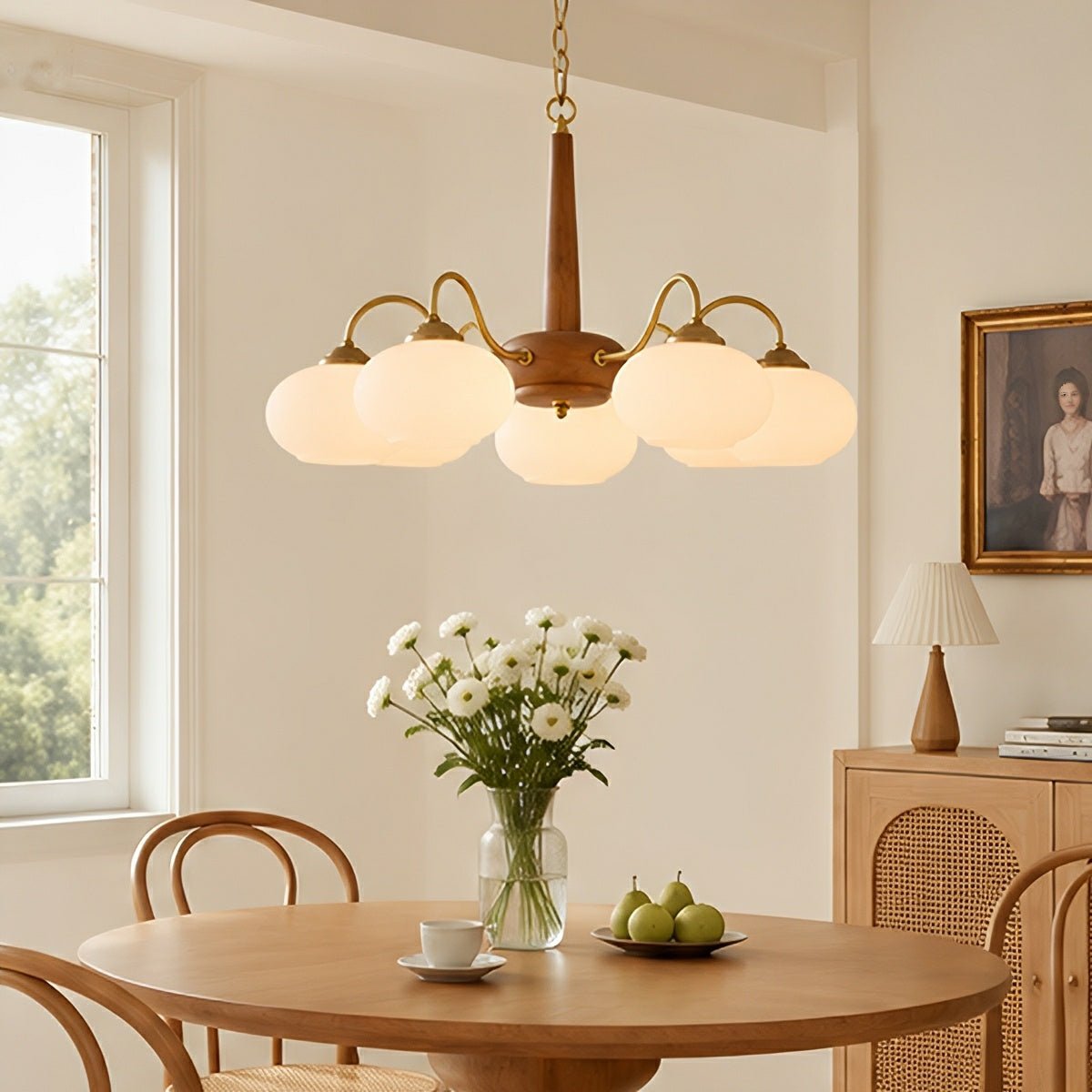 Nordic Glass Wood Metal Chandelier Hanging Lights - Flyachilles