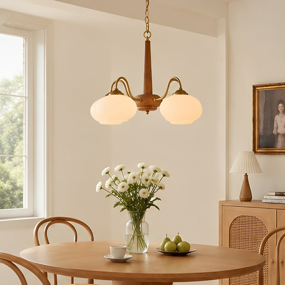 Nordic Glass Wood Metal Chandelier Hanging Lights - Flyachilles