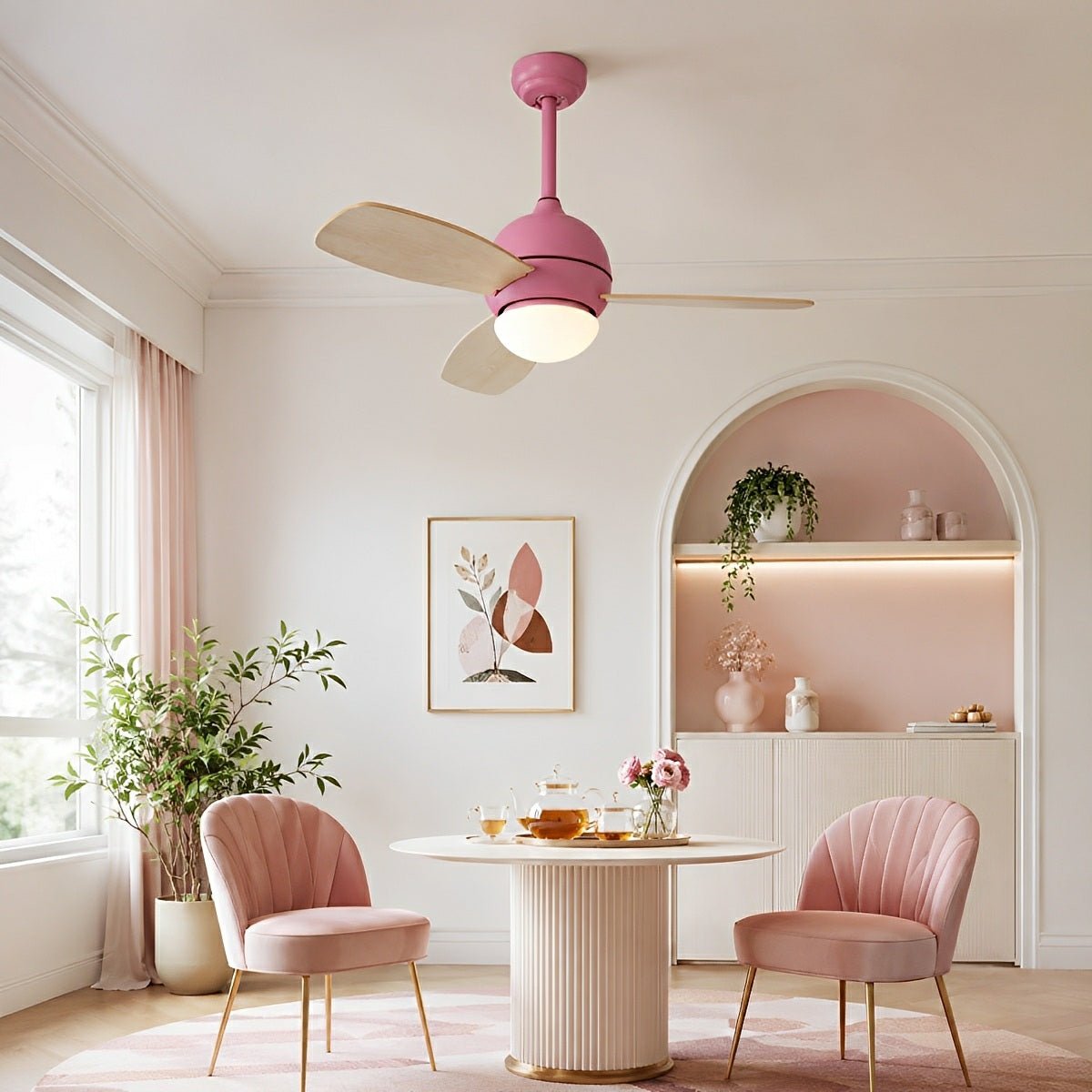 Nordic Minimalist LED Ceiling Paddle Fan DC Motor Fan Light - Flyachilles