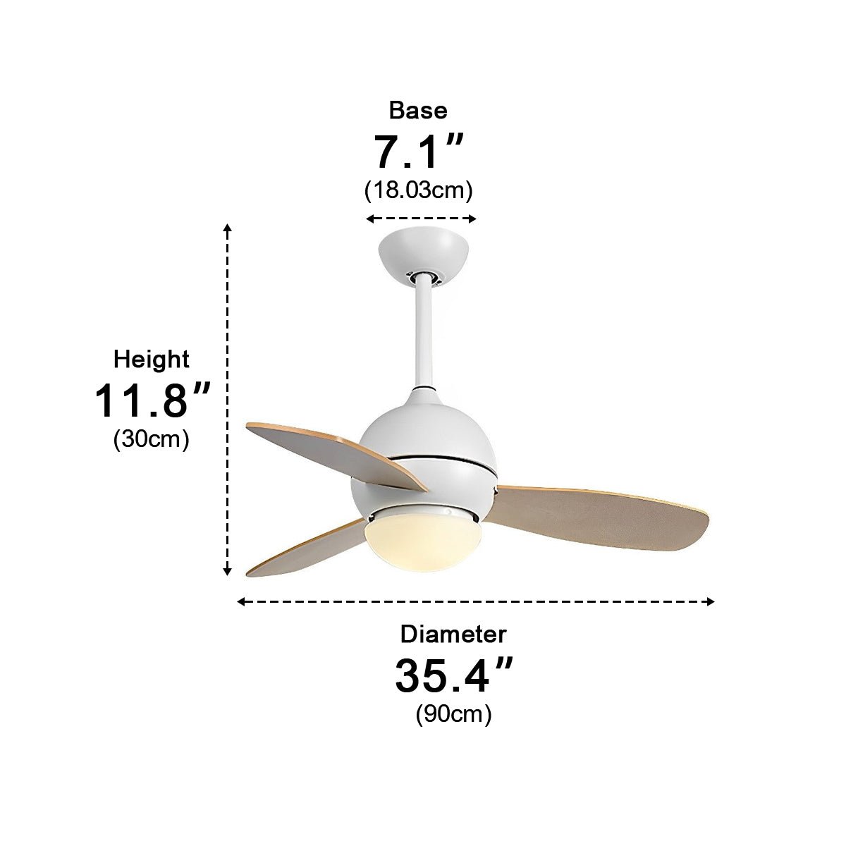 Nordic Minimalist LED Ceiling Paddle Fan with Remote Control Adjustable Wind Speed Fan - Flyachilles