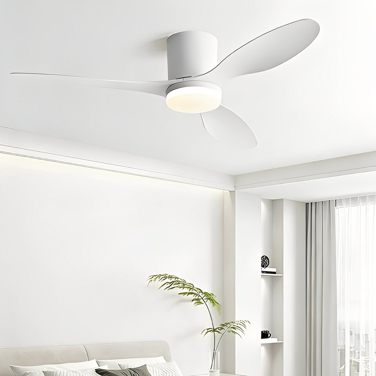 Nordic Modern Minimalist DC Motor Reverse LED Ceiling Fan Light - Flyachilles