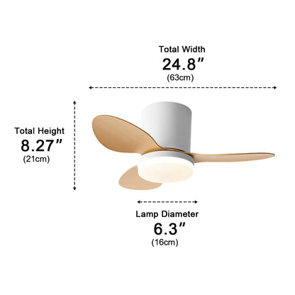 Nordic Modern Minimalist DC Motor Reverse LED Ceiling Fan Light - Flyachilles