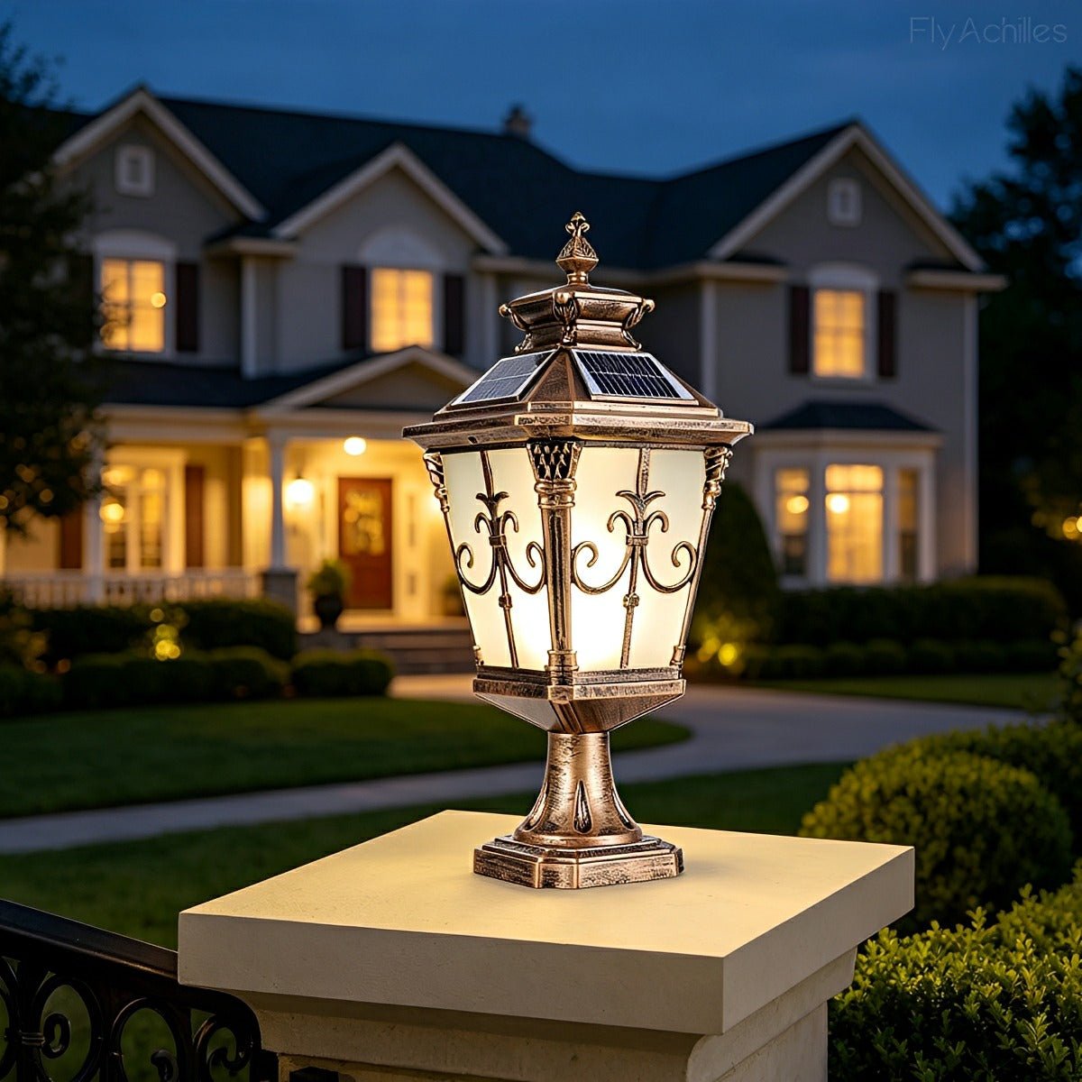 Outdoor Victorian Style Fence Post Lights LED Column Light Pillar - Flyachilles