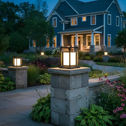 Outdoor Waterproof LED Black Modern Outdoor Fence Post Lights - Flyachilles