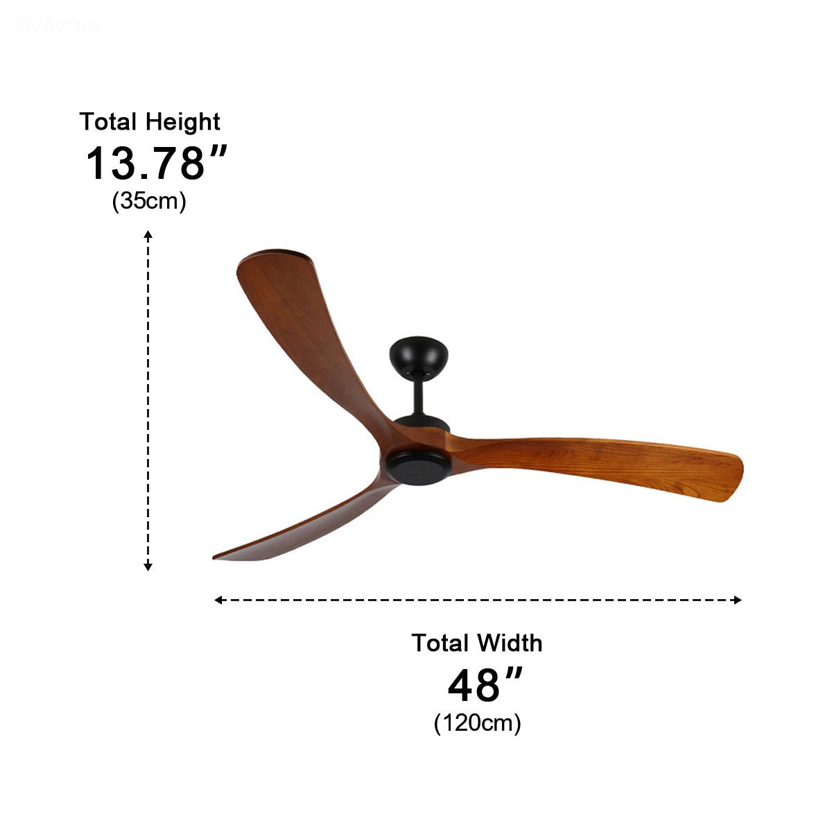 Outdoor Waterproof Wood Reverse Ceiling Fan - Flyachilles