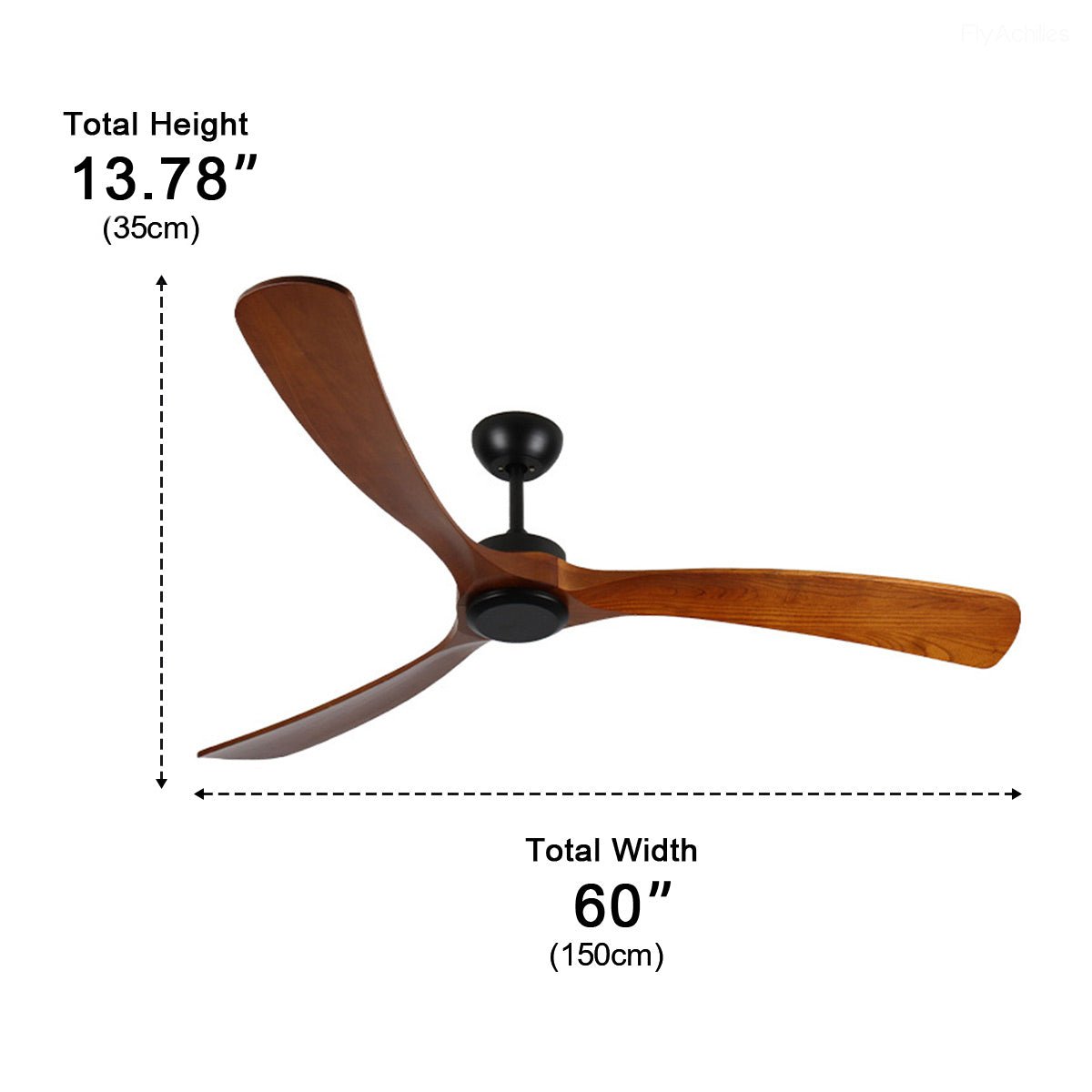 Outdoor Waterproof Wood Reverse Ceiling Fan - Flyachilles