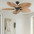 Palm Leaf Ceiling Fan with Silent DC Motor Frequency Conversion Remote Control For Bedroom - Flyachilles