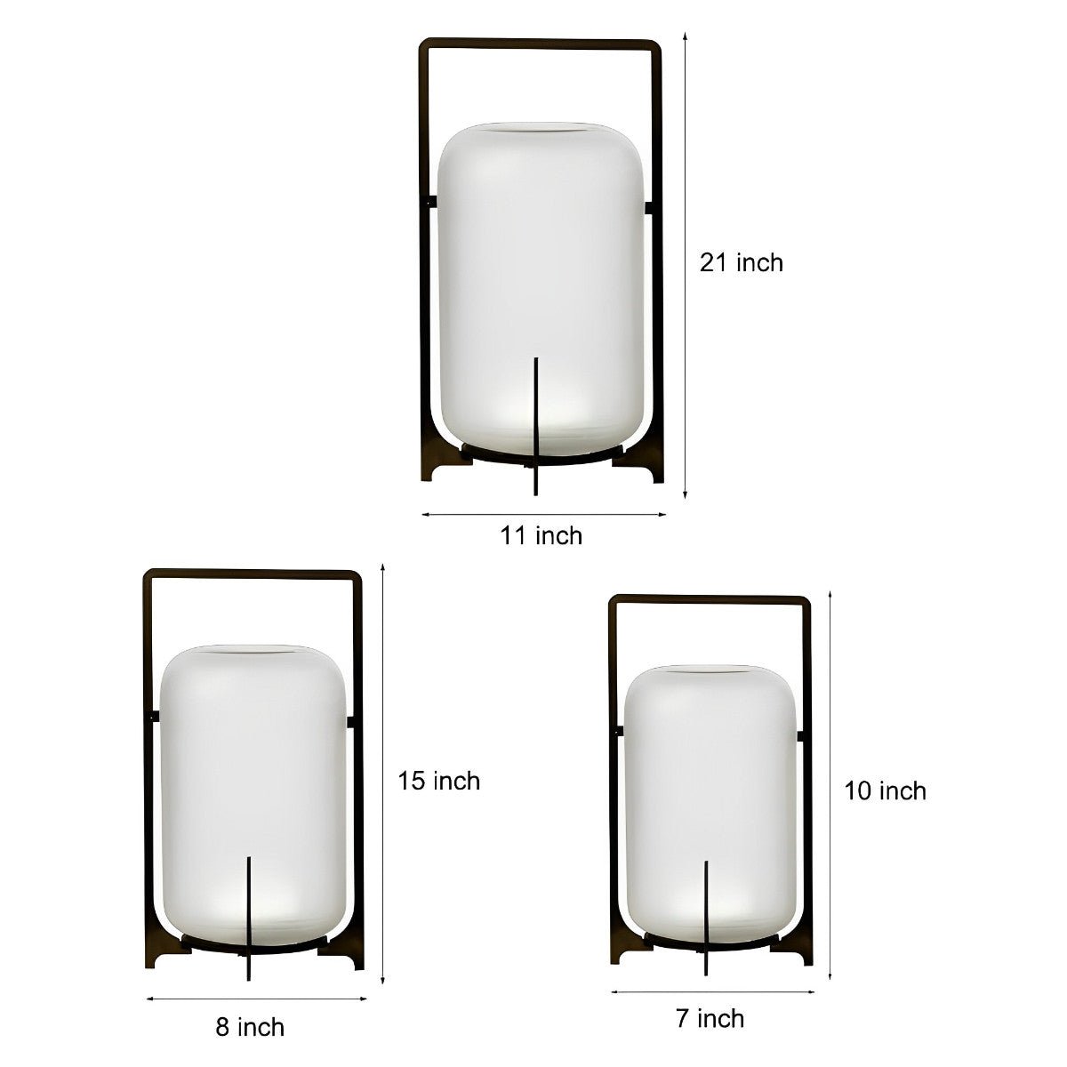 Portable Lantern Shaped Glass Waterproof LED Modern Outdoor Lights Floor Lamp Garden Lighting - Flyachilles
