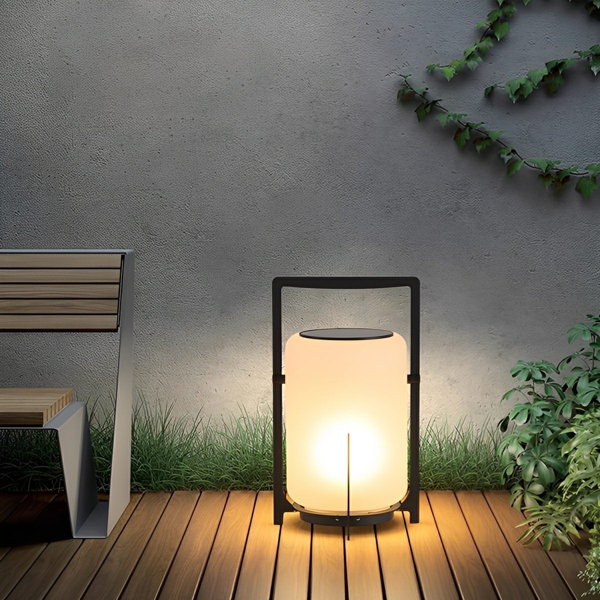 Portable Lantern Shaped Waterproof LED Modern Outdoor Lights Floor Lamp - Flyachilles