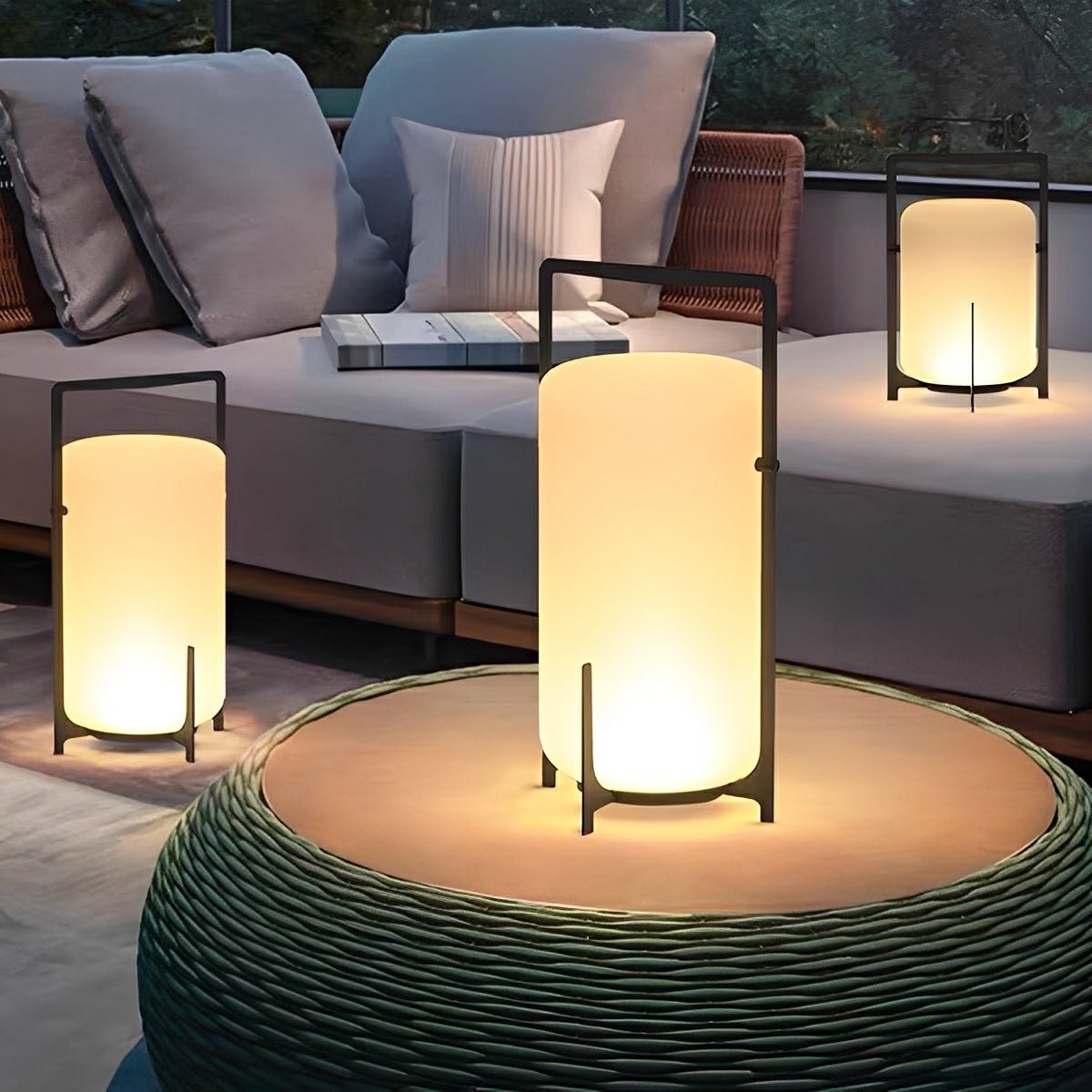 Portable Lantern Shaped Waterproof LED Modern Outdoor Lights Floor Lamp - Flyachilles