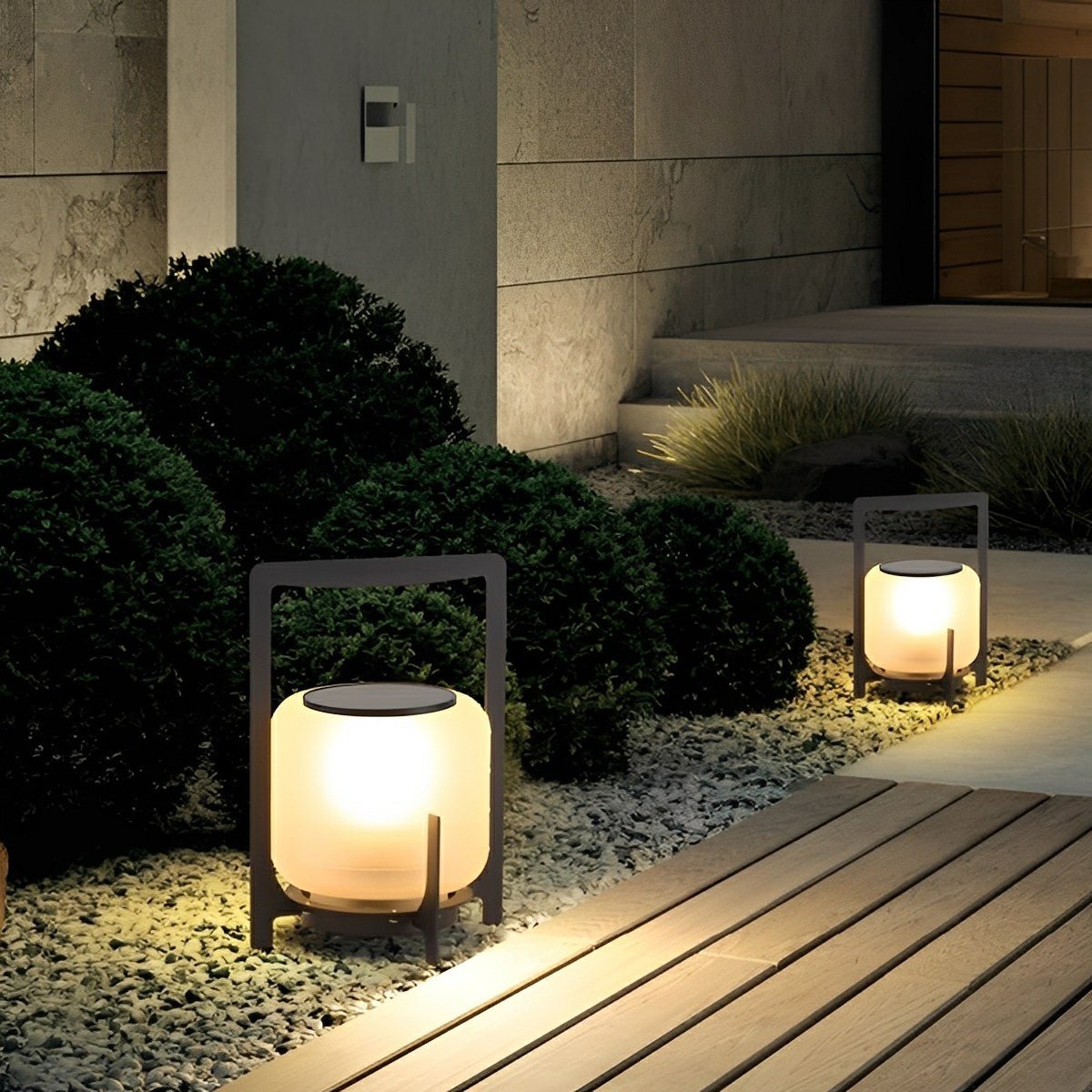 Portable Lantern Shaped Waterproof LED Modern Outdoor Lights Floor Lamp - Flyachilles