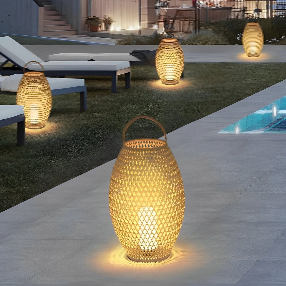 Portable Lanterns Shape Light Waterproof LED Modern Lawn Lamp - Flyachilles