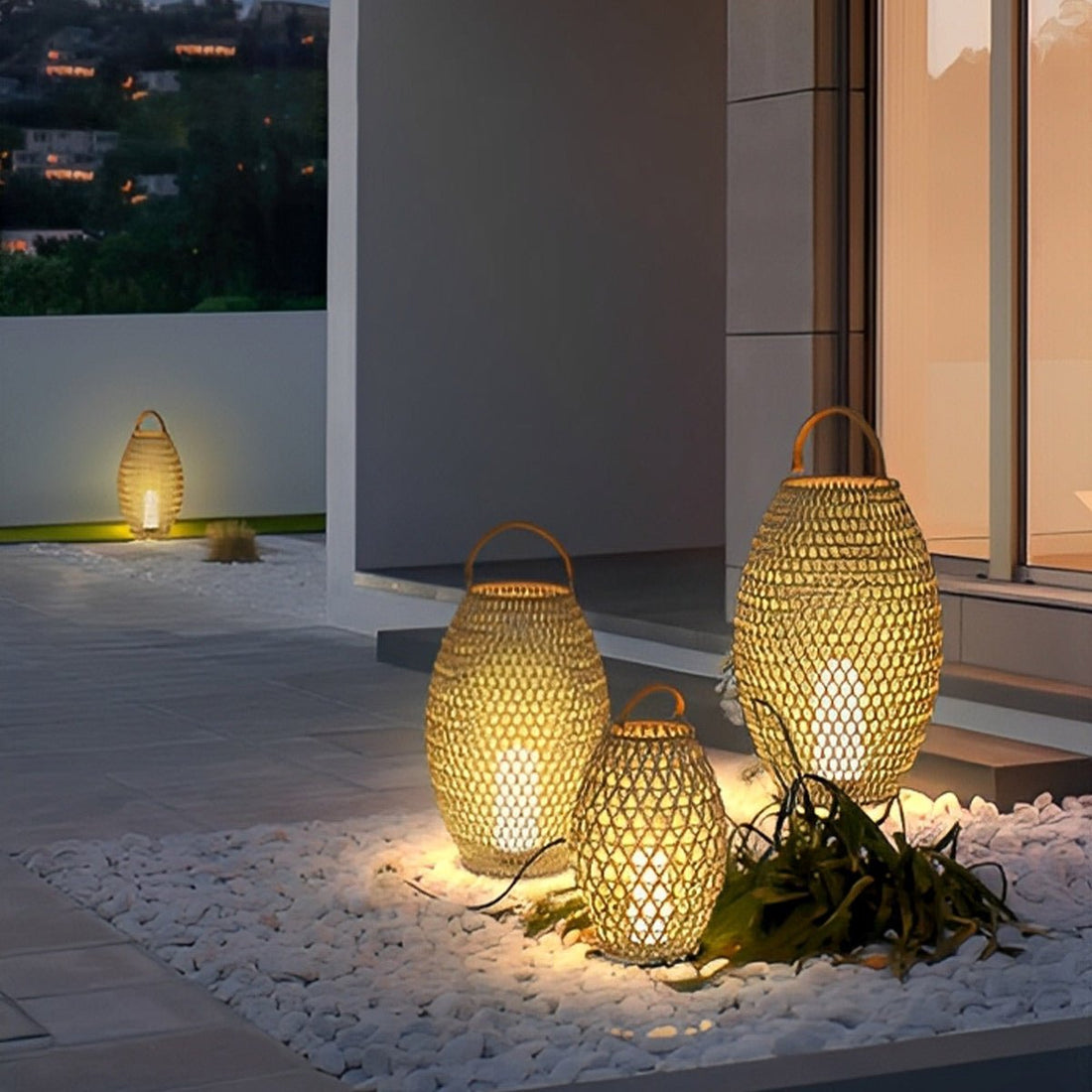 Portable Lanterns Shape Light Waterproof LED Modern Lawn Lamp - Flyachilles