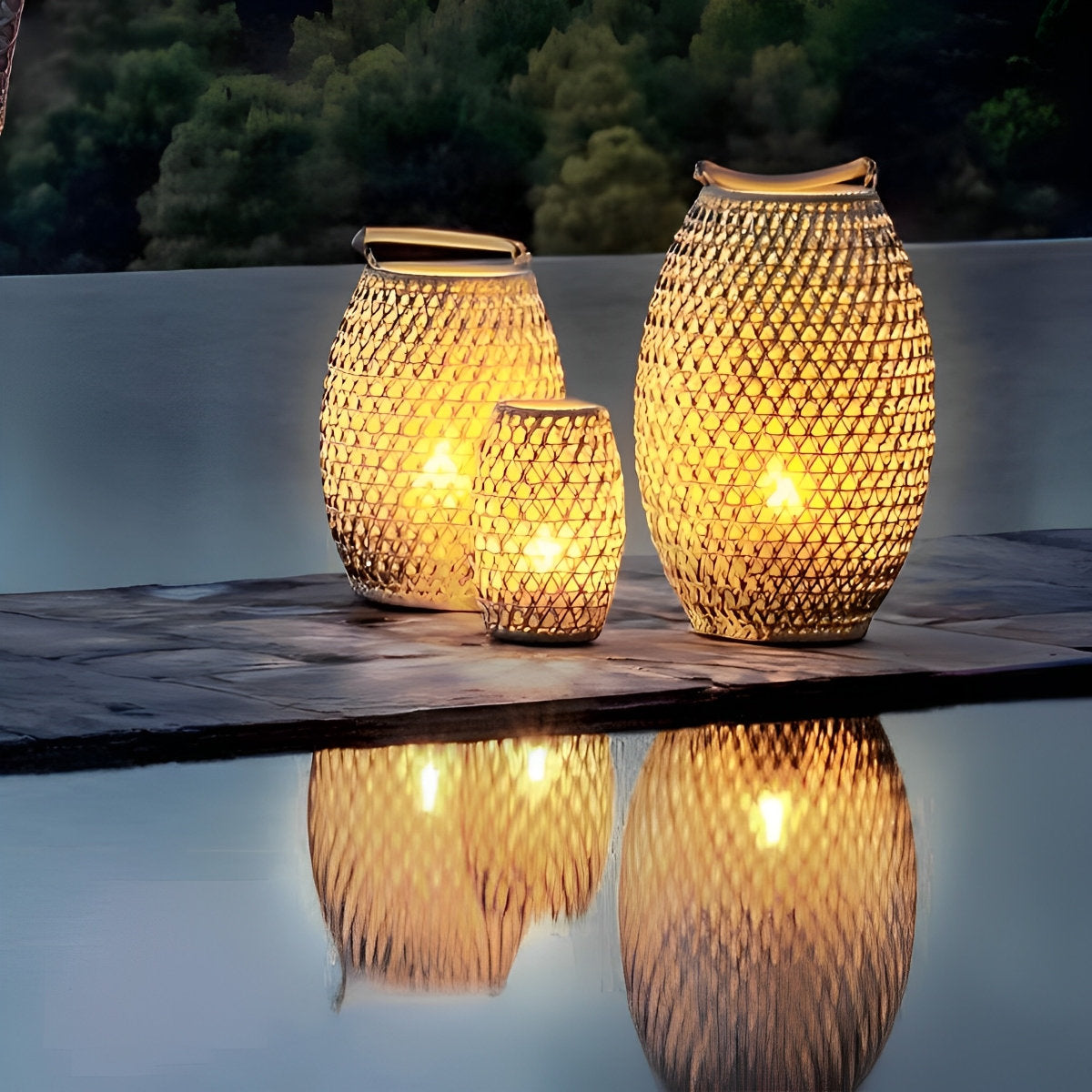 Portable Lanterns Shape Light Waterproof LED Modern Lawn Lamp Landscape Floor Lighting for Garden - Flyachilles