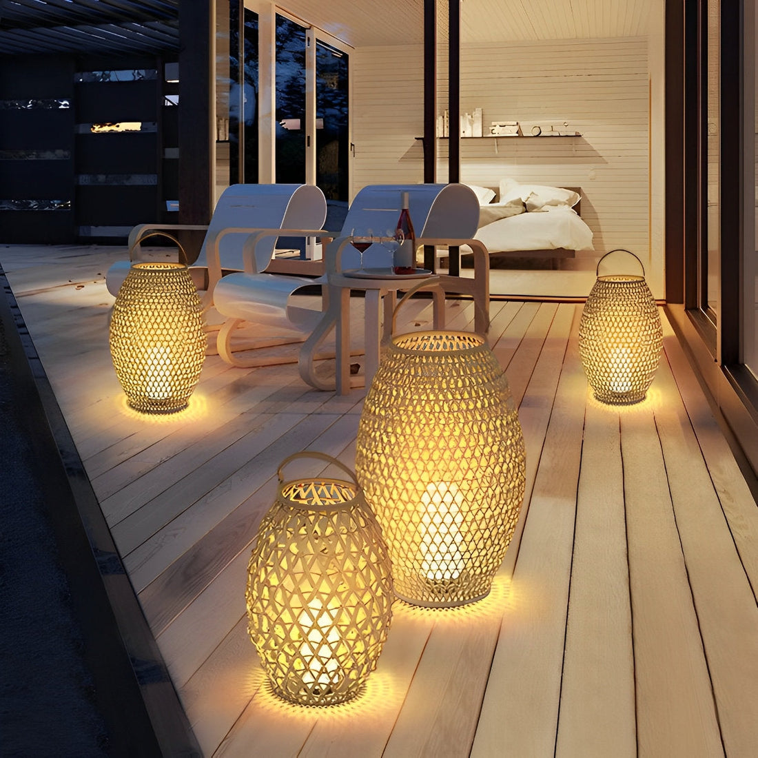 Portable Lanterns Shape Light Waterproof LED Modern Lawn Lamp Landscape Floor Lighting for Garden - Flyachilles