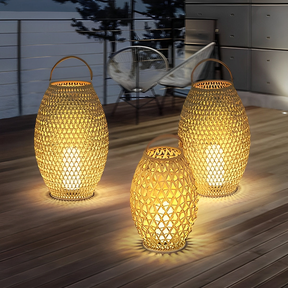 Portable Lanterns Shape Light Waterproof LED Modern Lawn Lamp Landscape Floor Lighting for Garden - Flyachilles