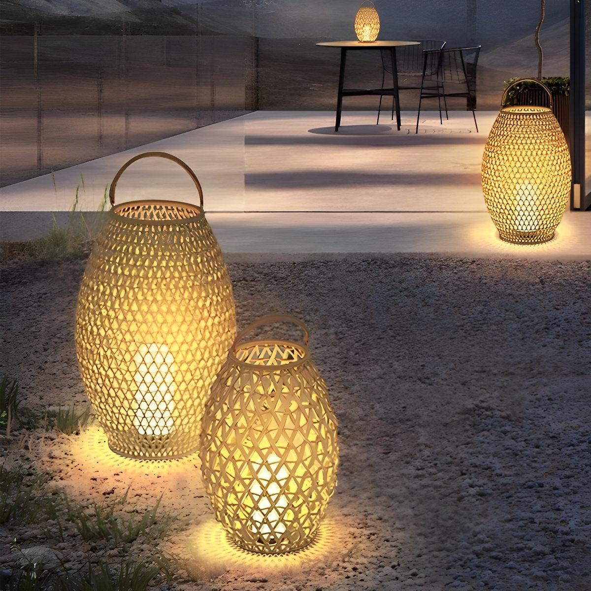 Portable Lanterns Shape Light Waterproof LED Modern Lawn Lamp Landscape Floor Lighting for Garden - Flyachilles