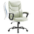 PU Leather Office Chair with Armrest,Lumbar Support, Strong Metal Base - Flyachilles