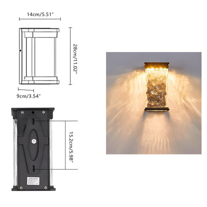 Rectangle Water Wave Waterproof Outdoor Porch LED Exterior Wall Lights - Flyachilles