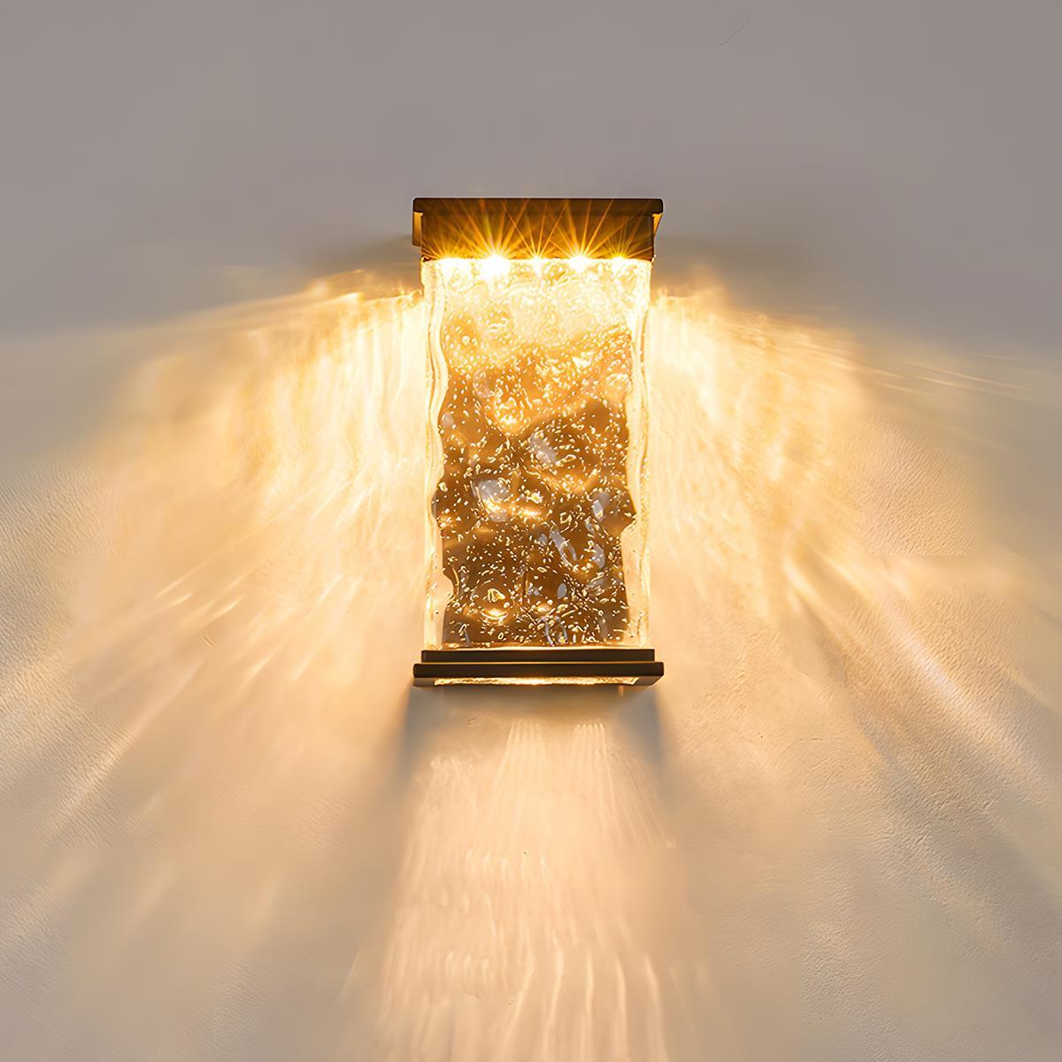 Rectangle Water Wave Waterproof Outdoor Porch LED Exterior Wall Lights - Flyachilles