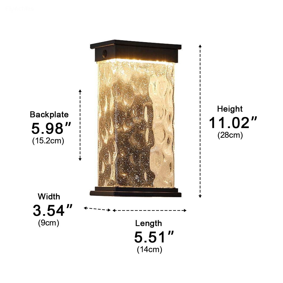 Rectangle Water Wave Waterproof Outdoor Porch LED Exterior Wall Lights - Flyachilles