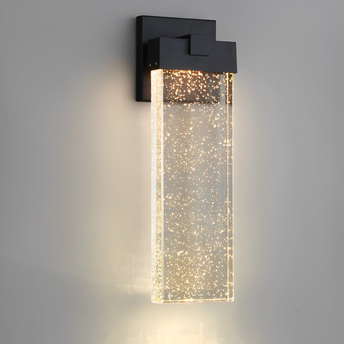 Rectangular Bubble Crystal Waterproof LED Modern Outdoor Wall Sconce - Flyachilles