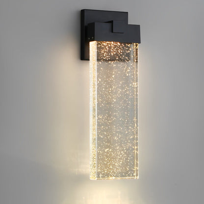 Rectangular Bubble Crystal Waterproof LED Modern Outdoor Wall Sconce - Flyachilles