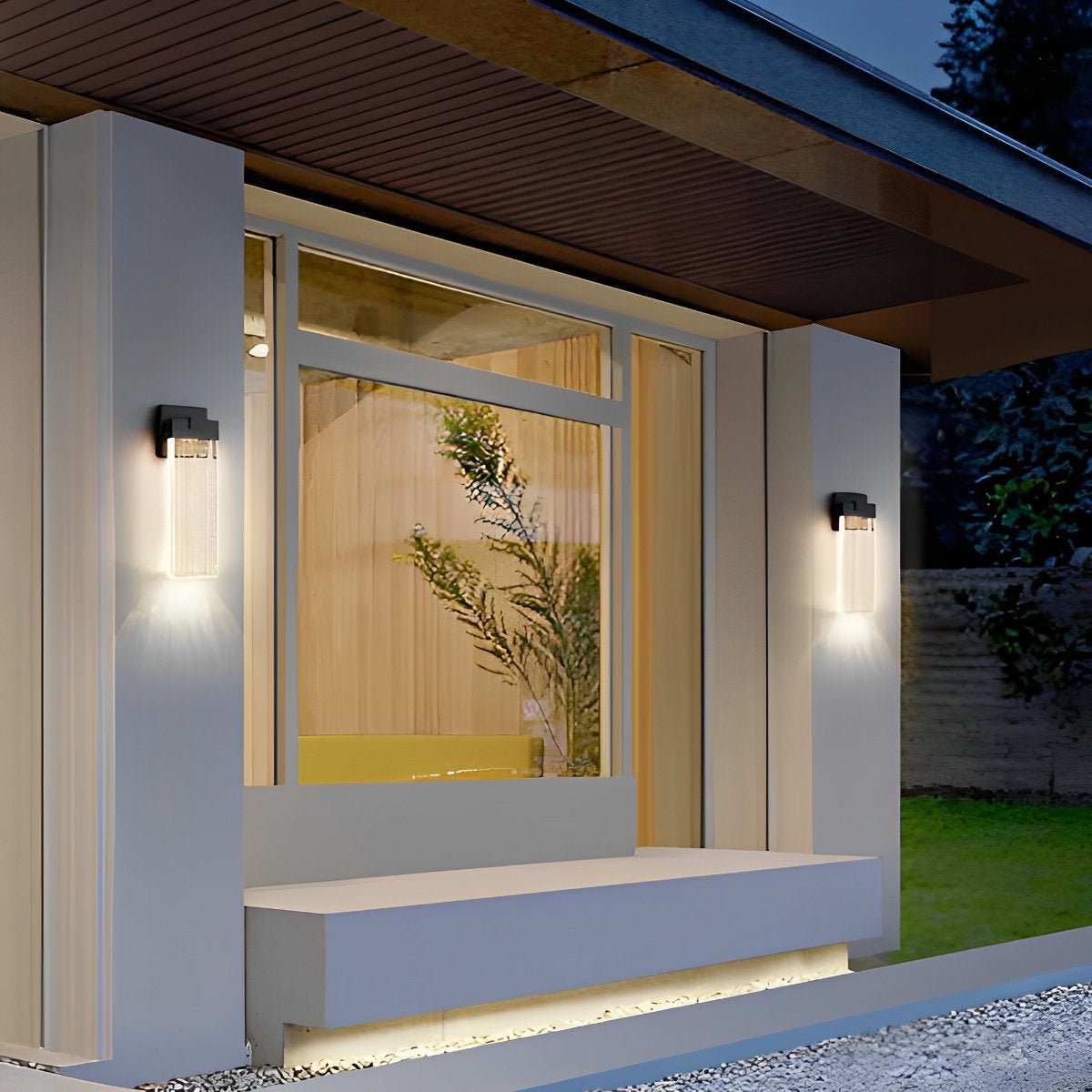 Rectangular Bubble Crystal Waterproof LED Modern Outdoor Wall Sconce - Flyachilles